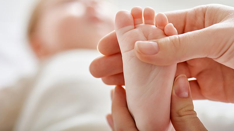 baby feet close up